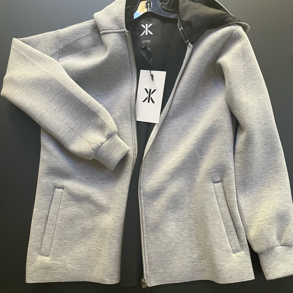 NWT Onepiece grey hoodie with black lining- sz L